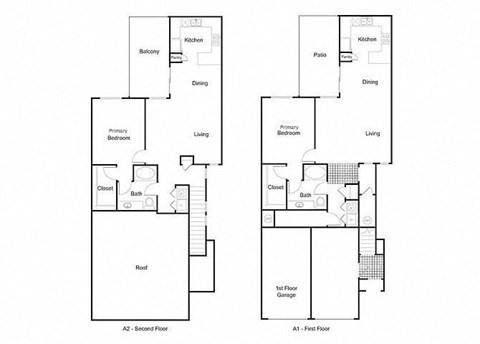 Floor plan for 1 bed, 1 bath, 1059 sqft